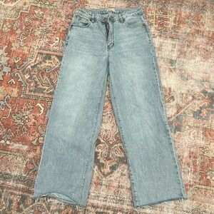 High waisted wide leg jeans